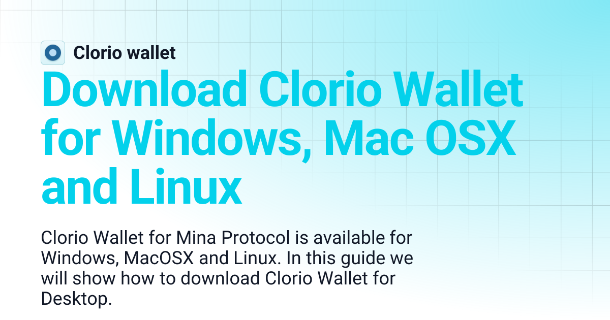 Download Clorio Wallet for Windows, Mac OSX and Linux | Clorio wallet